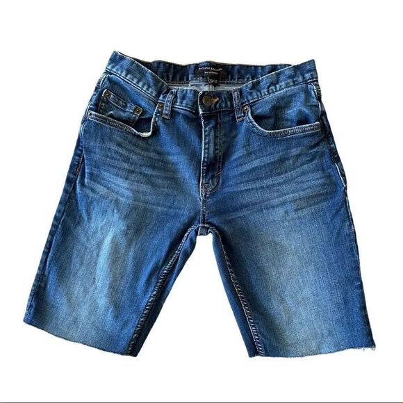 Banana Republic Slim Techmotion Men Raw Hem Blue Short Jeans SZ 30 - Picture 1 of 4